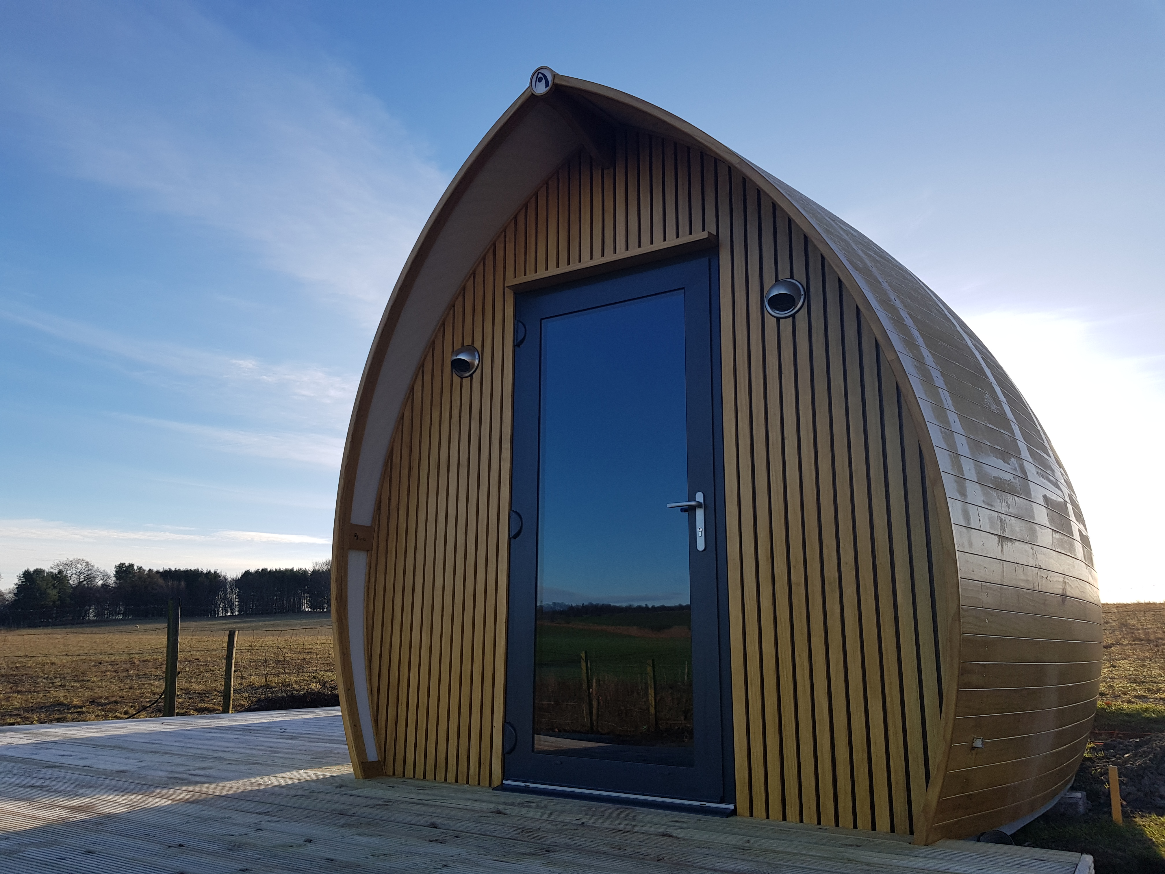 Waterfront pods at Lost Shore