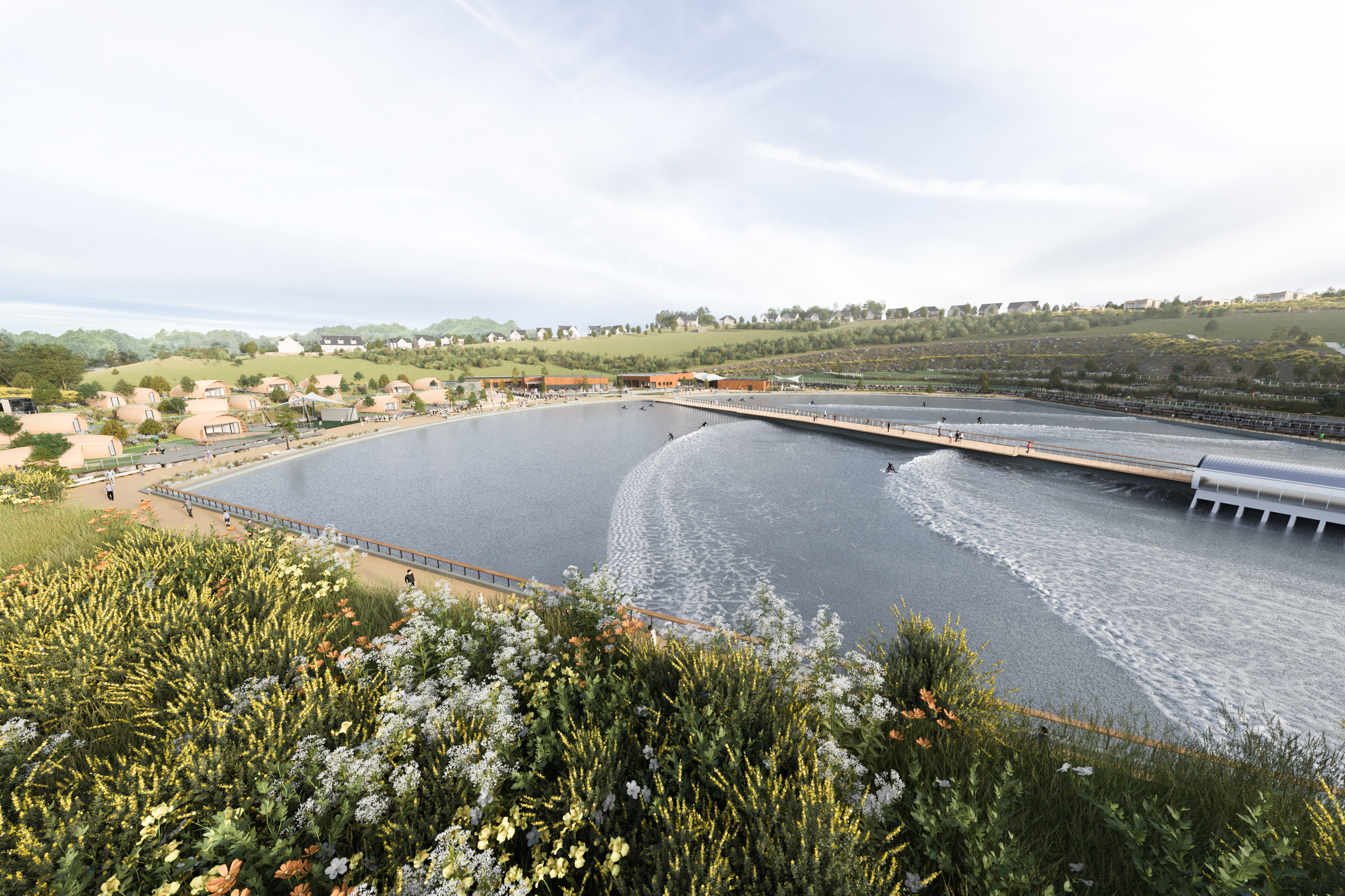 Concept of how Lost Shore Surf Resort will look